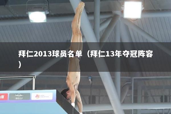 拜仁2013球员名单（拜仁13年夺冠阵容）